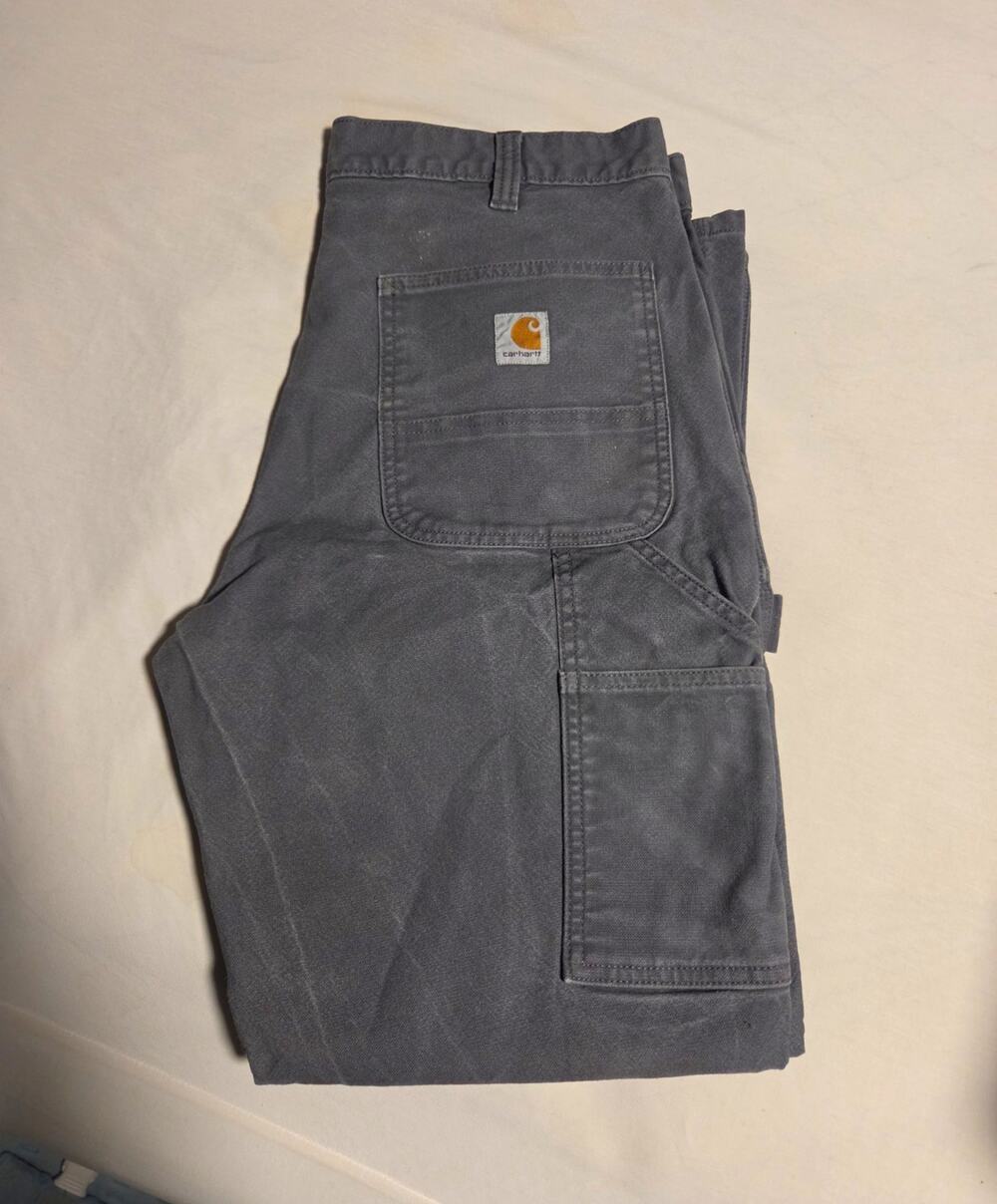 Carhartt Men's Relaxed Fit Gray Canvas Work Pants 34x30 Construction